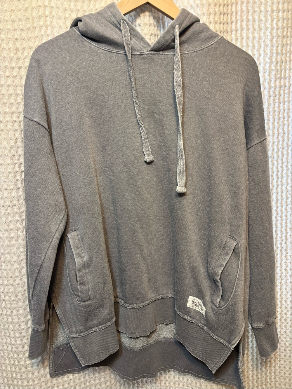 Washed Gray Oversized Pullover Hoodie - Unbranded